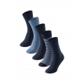 Schiesser Day Sock Crew Bluebird Stay Fresh navy blue/grey melange - 5 pairs