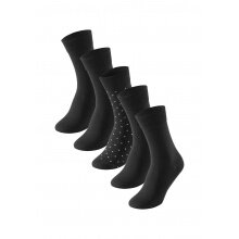 Schiesser Day Sock Crew Uni Dots black - 5 pairs