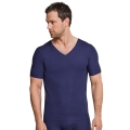 Schiesser Tshirt Seamless V-Neck Laser Cut Short Sleeve (Interlock, seamless) Underwear blue Men