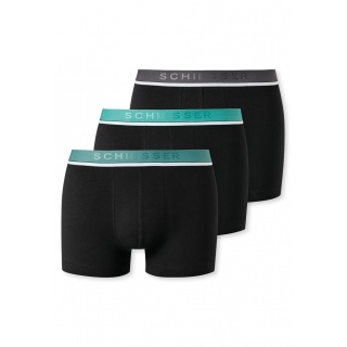 Schiesser Underwear Boxer Shorts 95/5 black/green assorted Men - 3 pieces