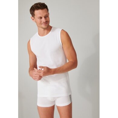 Schiesser Tank-Top 95/5 Round Neck (95% Cotton) Underwear White Men - 2 Pack - (3XL and 4XL)