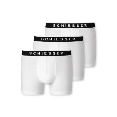 Schiesser Underwear Boxer Shorts 95/5 Elastic Waistband White Men - 3 Pack