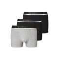 Schiesser Underwear Boxer Shorts 95/5 with Webbed Waistband Black/Grey Melange Men - Pack of 3