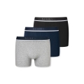 Schiesser Underwear Boxer Shorts 95/5 with Webbed Waistband in Black/Blue/Grey Men - Pack of 3