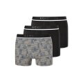 Schiesser Underwear Boxer Shorts 95/5 Plain Patterned black/dark blue/camel Men - 3 pieces