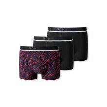 Schiesser Underwear Boxer Shorts 95/5 Organic Cotton black/red patterned Men - 3 pieces