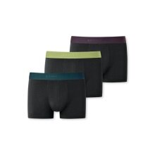 Schiesser Underwear Boxer Shorts 95/5 Organic Cotton Woven Elastic Waistband Black Men's - 3 Pieces