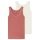 Schiesser Underwear Tank Top Strappy Tops Cotton Lace beige/sienna red Ladies - Pack of 2