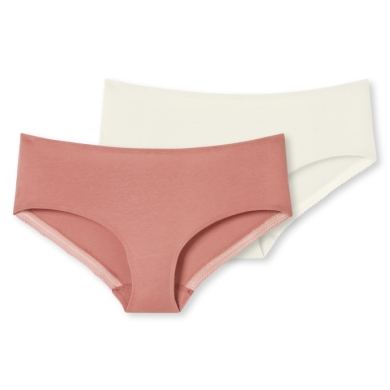 Schiesser Underwear Panties Cotton Lace beige/sienna red Ladies - 2 pieces