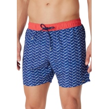 Schiesser Swim Shorts Woven Patterned Blue/Red Men's