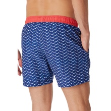 Schiesser Swim Shorts Woven Patterned Blue/Red Men's