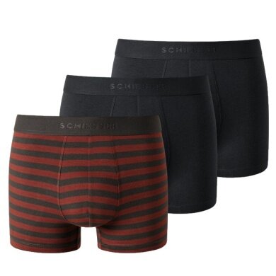 Schiesser Underwear Boxer Shorts 95/5 Webbing black/red striped Men - 3 pieces