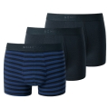 Schiesser Underwear Boxer Shorts 95/5 Web Elastic Waistband Dark Blue/Blue Striped Men - 3 Pieces