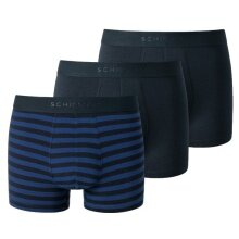 Schiesser Underwear Boxer Shorts 95/5 Web Elastic Waistband Dark Blue/Blue Striped Men - 3 Pieces