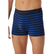 Schiesser Underwear Boxer Shorts 95/5 Web Elastic Waistband Dark Blue/Blue Striped Men - 3 Pieces