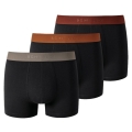 Schiesser Underwear Boxer Shorts 95/5 Organic Cotton Elastic Waistband black/brown/red Men - 3 Pack