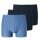 Schiesser Underwear Boxer Shorts 95/5 Organic Cotton multi-coloured dark blue/light blue 908 Men's - 3 pieces