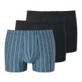 Schiesser Underwear Boxer Shorts 95/5 Organic Cotton Multicoloured Blue/Black Men's - 3 Pieces