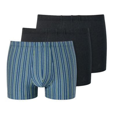 Schiesser Underwear Boxer Shorts 95/5 Organic Cotton Multicoloured Blue/Black Men's - 3 Pieces