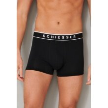 Schiesser Underwear Boxer Shorts 95/5 with Webbed Waistband in Black for Men - Pack of 3