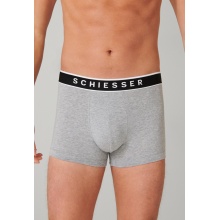 Schiesser Underwear Boxer Shorts 95/5 with Webbed Waistband Grey Men - Pack of 3