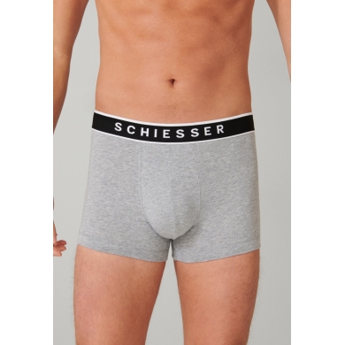 Schiesser Underwear Boxer Shorts 95/5 with Webbed Waistband Grey Men - Pack of 3