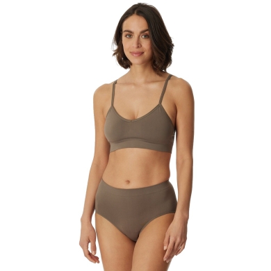 Schiesser Bustier Seamless Matte V-Neck (seamless, lightweight) Underwear taupe brown Women