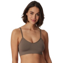 Schiesser Bustier Seamless Matte V-Neck (seamless, lightweight) Underwear taupe brown Women