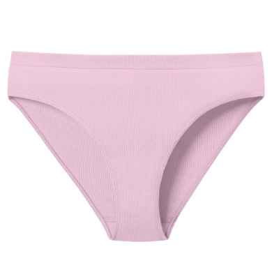 Schiesser Rio-Slip Double Rib Organic Cotton Underwear Pink/Sand Brown Ladies - 1 Piece