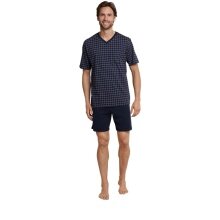 Schiesser Underwear Pyjamas Dark Sapphire Organic Cotton short - patterned dark blue Men