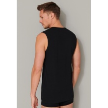 Schiesser Tank-Top 95/5 Round Neck (95% Cotton) Underwear Black Men - Pack of 2