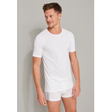 Schiesser T-Shirt 95/5 Round Neck Short Sleeve (95% Cotton) Underwear White Men - 2 Pack