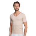 Schiesser Tshirt Seamless V-Neck Laser Cut Short Sleeve (Interlock, seamless) Underwear beige Men