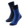 Schiesser Day Sock Crew Pima Cotton Plain Patterned Navy Blue/Royal Blue - 2 Pairs