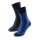 Schiesser Day Sock Crew Pima Cotton Plain Patterned Navy Blue/Royal Blue - 2 Pairs