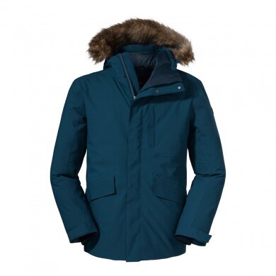 Schöffel Down Winter Jacket Down Budapest Ocean Blue Men