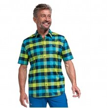 Schöffel Hiking Shirt Moraans (Cotton Blend) short-sleeved blue/lime green Men