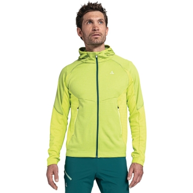 Schöffel Fleece Jacket Forillon Hoody (breathable, quick-drying, warm) neon green Men