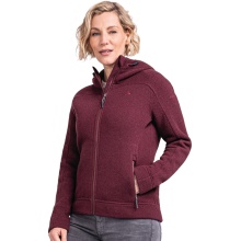 Schöffel Fleece Jacket Lakefield Hoody (breathable, quick-drying, warm) burgundy ladies