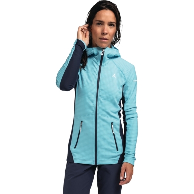 Schöffel Fleece Jacket Monte Sart Hoody (maximum freedom of movement) light blue ladies