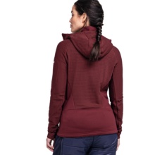 Schöffel Fleece Jacket Rotbach Hoody (Hood, 2-way stretch, quick-drying, breathable) burgundy Women