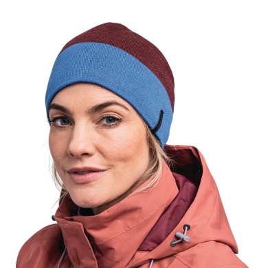 Schöffel Beanie Schattwald Knitted Hat - wine red/blue