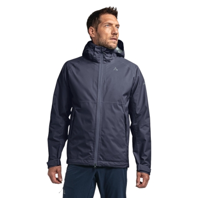 Schöffel Easy XT Rain Jacket (2-Way Stretch, Windproof, Breathable) Navy Blue Men's