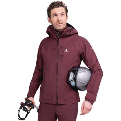 Schöffel Ski Jacket Pizac 3-Layer (Hardshell Jacket, waterproof, windproof) burgundy Men's