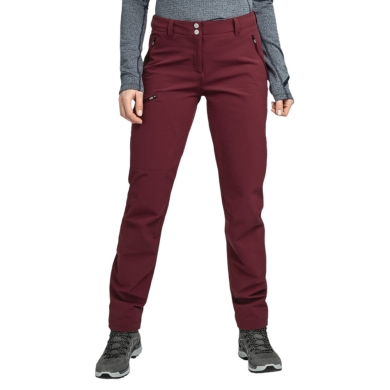 Schöffel Ascona Warm Hiking Trousers (4-Way Stretch, Water-Repellent) Long Burgundy Red Ladies