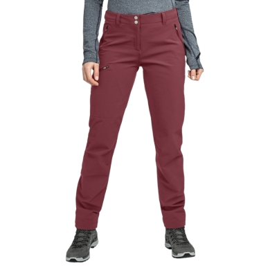 Schöffel Ascona Warm Hiking Trousers (4-Way Stretch, Water-Repellent) Long Burgundy Ladies