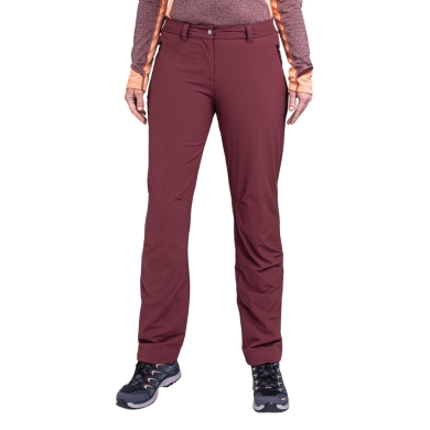 Schöffel Hiking Trousers Pant Engadin1 Warm (4-Way Stretch, Durable) Long Burgundy Ladies