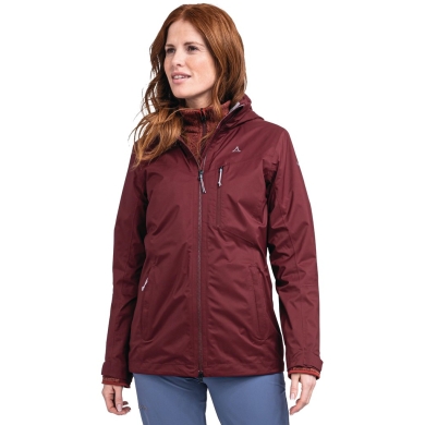 Schöffel Trekking Hiking Jacket ZipIn Stanzach (waterproof, durable) burgundy ladies