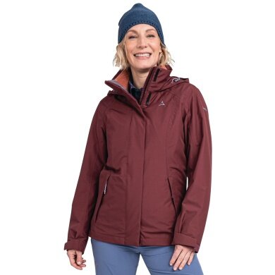 Schöffel Winter Jacket 3in1 Partinello (waterproof and windproof + fleece jacket) burgundy Women