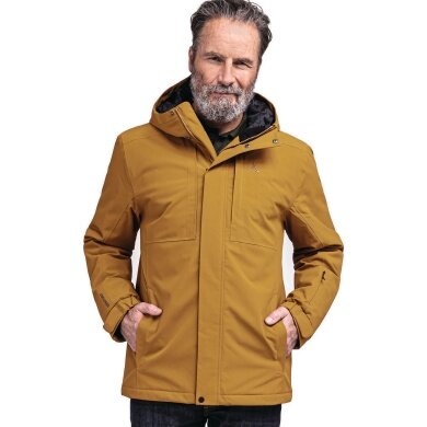 Schöffel Winter Jacket Insulated Antwerp (Hood, waterproof, breathable) yellow/brown Men